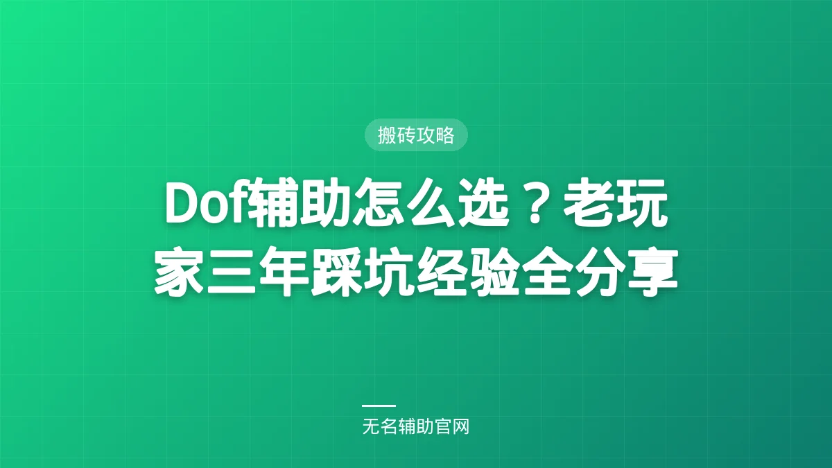 Dof辅助怎么选？老玩家三年踩坑经验全分享